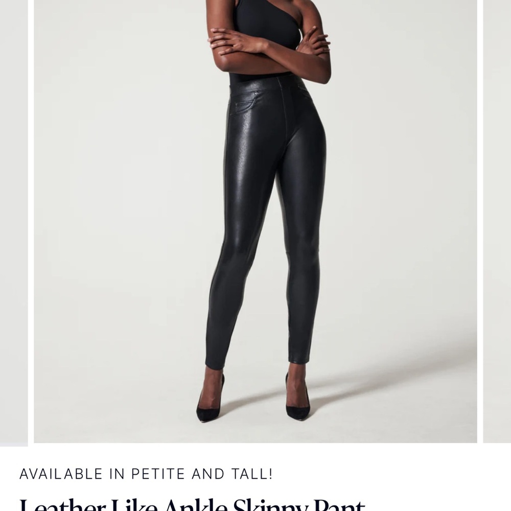 Spanx Leather Like Ankle Skinny Pants Size M